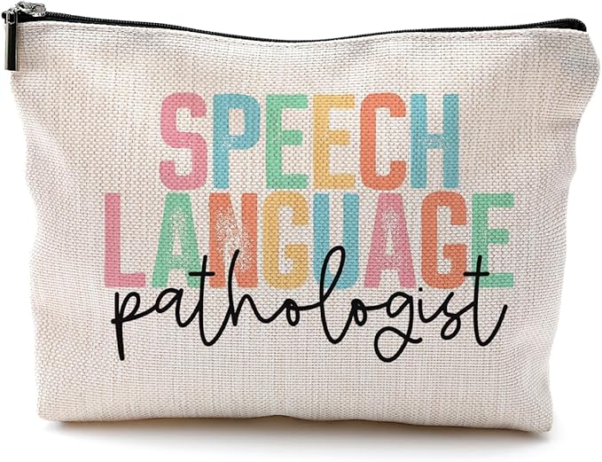 Speech Language Pathologist Gifts Makeup Bag for Women, SLP Gifts for Speech Language Pathologist, Speech Therapist Gifts, LP Appreciation Gifts, Speech Therapy Makeup Cosmetic Bag for Purse