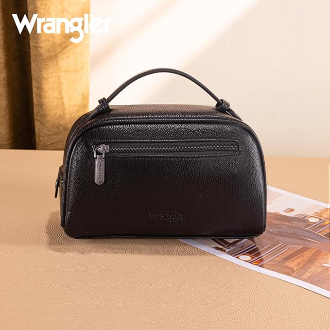 Montana West Wrangler Makeup Bags for Women Portable Toiletry Bag Small Travel Cosmetic Organizer for Gift Zipper Closure