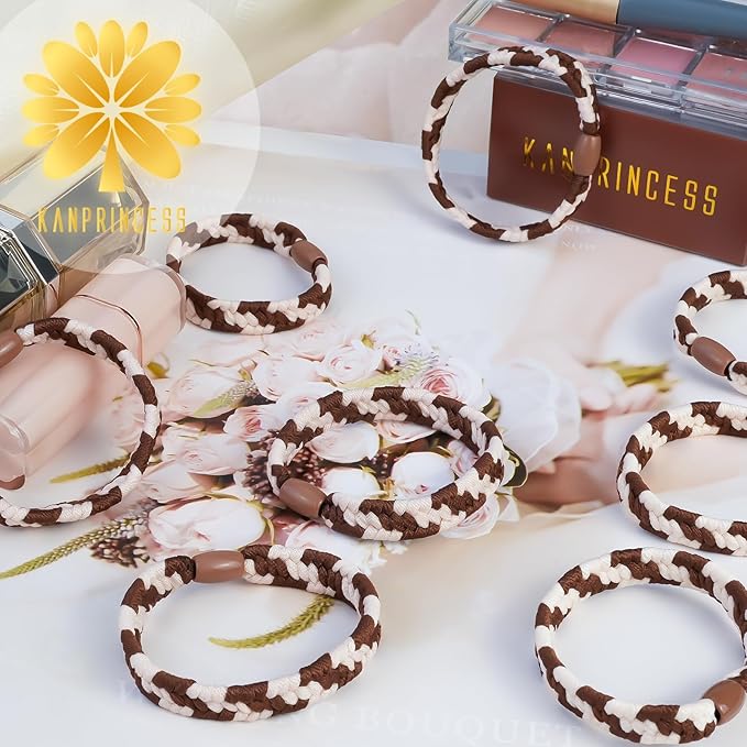 16Pcs Hair Ties For Thick Hair, Strong Stretchy Hair Bands For Women Girls, No Slip Braided Hair Ties No Damage, Ponytail Holders-Exceptionally Secure with Gentle Hold (Set 6)