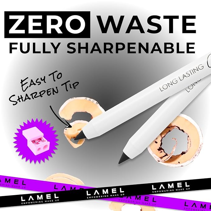 Lamel Black Eyeliner, Ultra Long Lasting Gel Eyeliner Pencil, Waterproof Eye Liner, Smudge Proof, Creamy Eye Pencil, Sweat Proof Makeup, Highly-Pigmented (401 Shade)