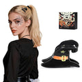 Original Italian-Designed Mini Halloween Hair Claw Clips for Women - Black Witch Hat, Handmade Cute Vintage Halloween Hair Accessories for Hair Deco, Plant-Based Acetate, Gift Boxed