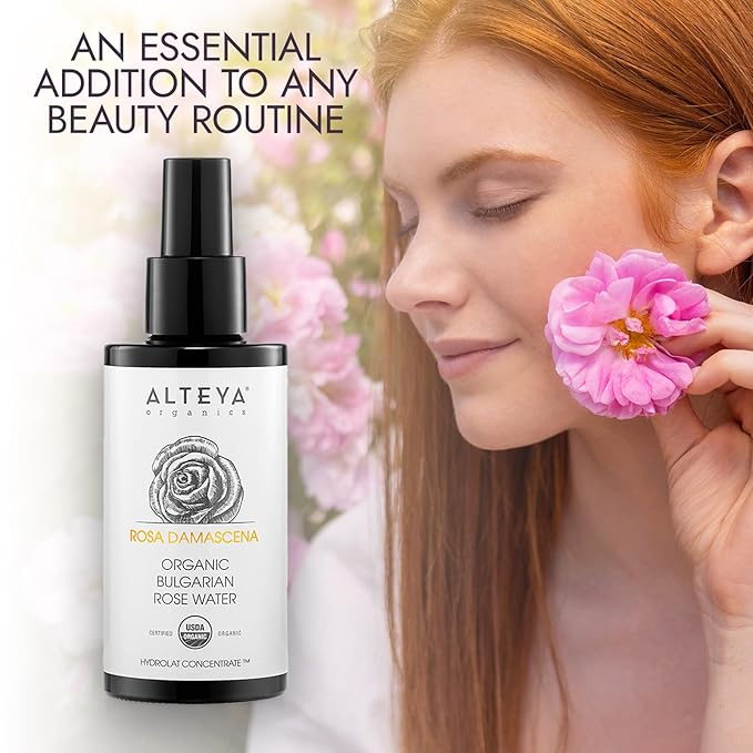 Alteya High-Potency Rose Water USDA Organic Facial Toner, 6000 Roses in a Bottle, 6.8 Fl Oz/200mL Pure Bulgarian Rosa Damascena Flower Water, Award-Winning Moisturizer in Miron Biophotonic Glass