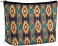 Women Ethnic Navajo Native American Southwestern Art Make Up Bag Holder Multifunction Cosmetic Train Case Casual Zipper Tote Bag Large Capacity for Cosmetics Digital Accessories Travel