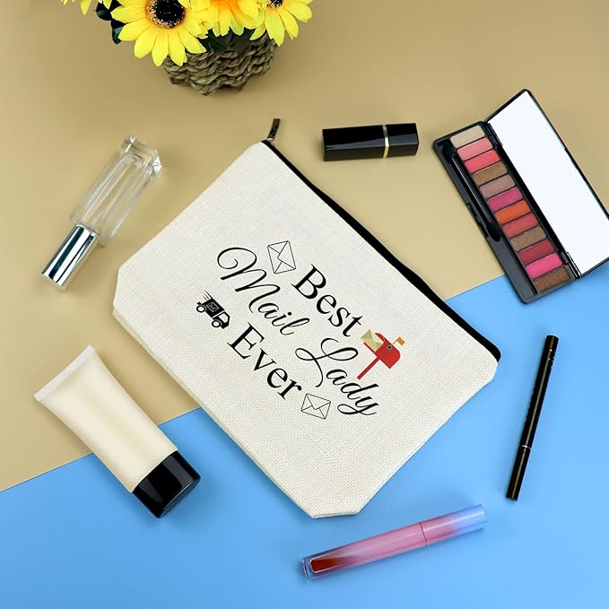 Mail Carrier Gifts Makeup Bag for Women Postal Worker Thank You Appreciation Gifts Cosmetic Bag Pouch Birthday Christmas Gift for Mail Carrier Lady Retirement Gift