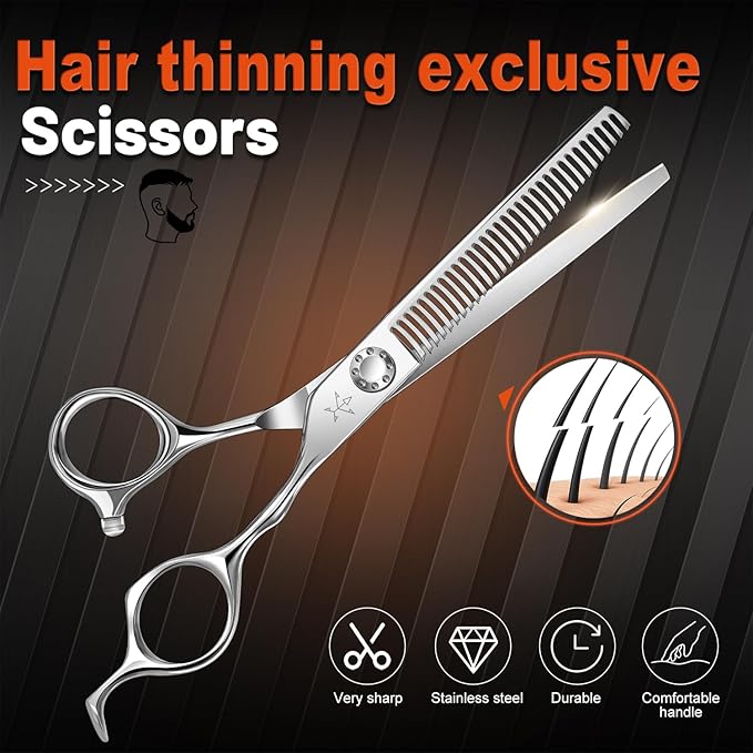 High-end Professional Hair Thinning Scissors Hair Cutting Teeth Shears Barber Hairdressing Texturizing Scissors Extremely Very Sharp 6.5 Inch Stainless Steel Alloy For Men Women Salon & Home