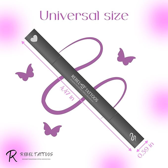 2-in-1 Eyeliner Stamp, Pigmented Intense Black Formula, Smudge-Budge Proof, Sweatproof, 24 Hour Stay Eyeliner Stamp (purple butterfy)