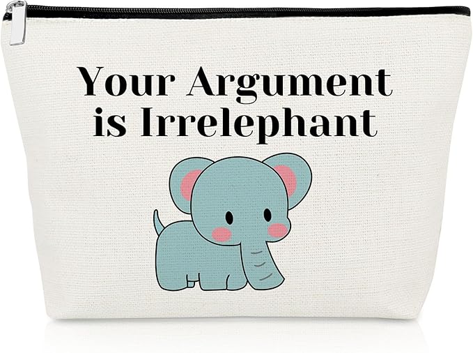 Elephant Gifts Elephant Lover Gifts Makeup Bag Elephant Themed Gifts for Women Elephant Inspirational Gifts Thank You Gift for Elephant Breeder Friend Animal Lover Birthday Gifts Cosmetic Pouch