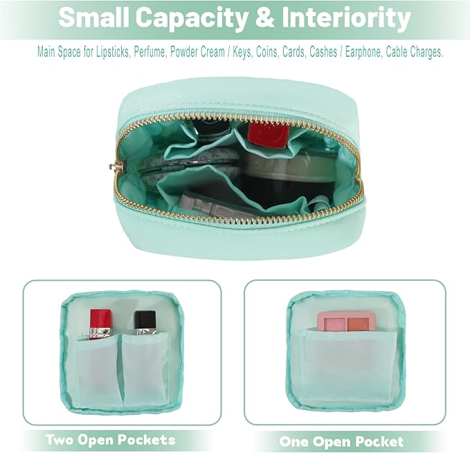 Travel Essentials Makeup Bag for Women Water-resistant Toiletry Organizer Nylon Cosmetic Pouch Preppy Stuff