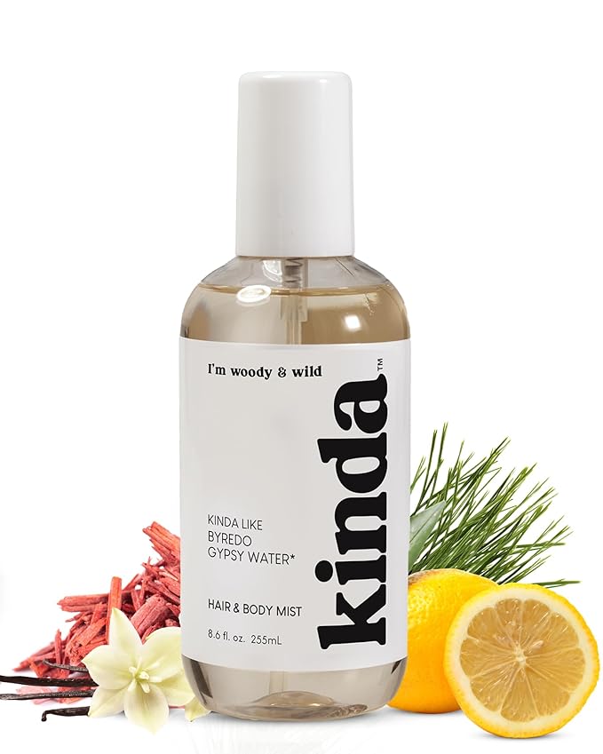 PB ParfumsBelcam KINDA I’m Woody & Wild Hair & Body Mist – Our Version of Byredo Gypsy Water – Mystical Forest Scent with Pine, Lemon, Sandalwood & Vanilla, Long-Lasting Fragrance Mist, 8.6 fl.oz