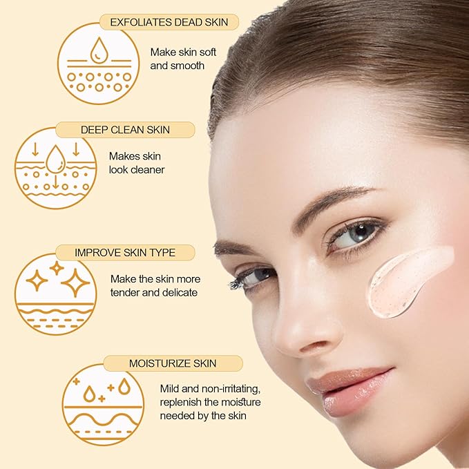 Orange Exfoliating Gel Scrub for Face and Body, Orange Peeling Gel, Deep Clean Pores, Remove Blackheads & Moisturize Skin for All Types Skin (2PCS)