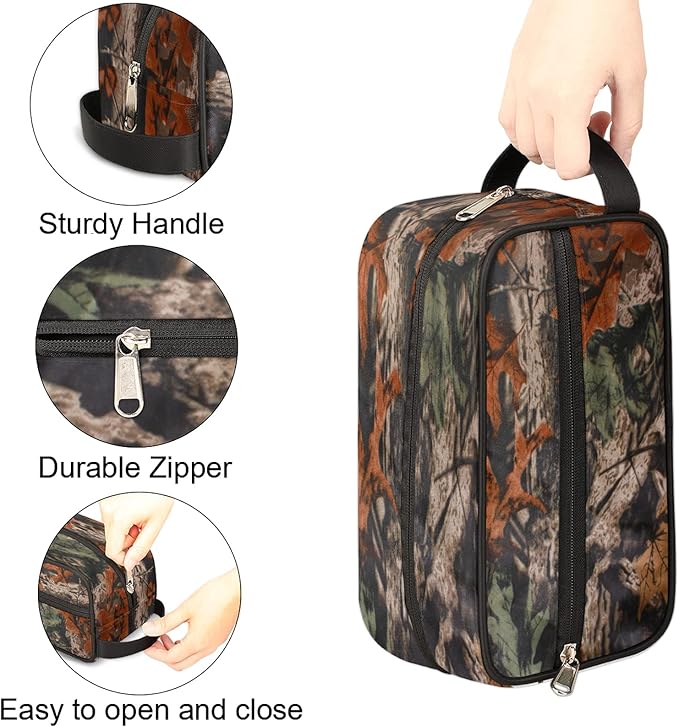 Travel Toiletry Bag for Men Boy Forest Tree Camo Lightweight Cosmetic Makeup Bag Organizer Waterproof Shaving Bag Dopp Kit with Large Capacity for Toiletries and Shaving Accessories