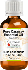 Greenwood Essential Caraway Essential Oil (Carum carvi) Pure | Non-Sticky | Non-Greasy | Lightweight | Men & Women | All Skin Types | Steam Distilled 15ml (0.50 oz)
