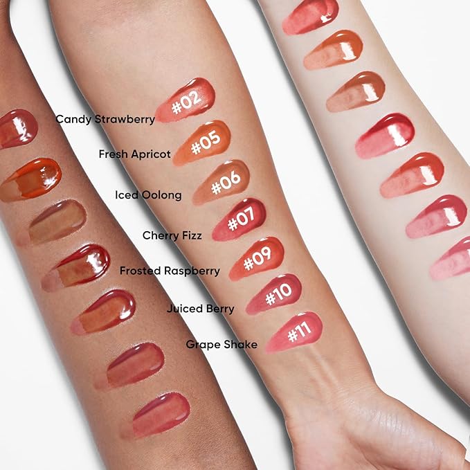 JUDYDOLL Ice Watery Lip Gloss- Long Lasting & Transfer-Proof, Infused with 86% Essence with Ice Iron Applicator, Non-Sticky Glossy Finish for Daily Wear, Mirror Lip Glazes, Moisturizing Plumping Gloss