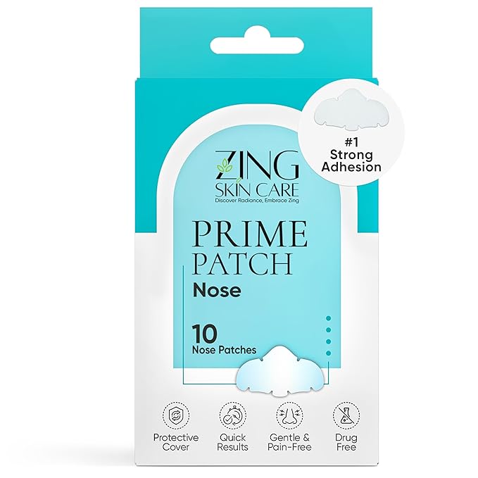 Prime Patch Nose Patches – Hydrocolloid Patches for Pimple & Zit Removal, Blackhead & Pore Care – Absorbs Acne Gunk & Oil, Strong Adhesion, Easy Removal, Vegan, 10 Count – Made in Korea