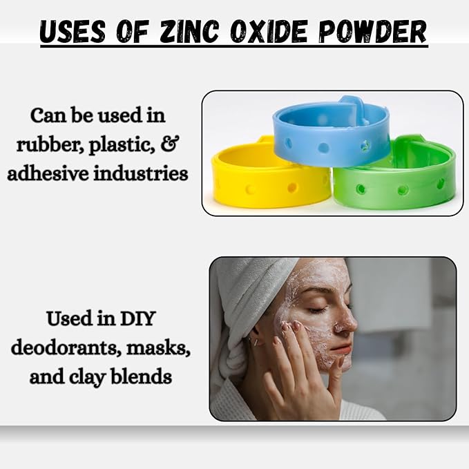 Zinc Oxide Powder 1lb - Body Cream Powder Pure Bulk Ingredients | Non Nano & Uncoated | Added to DIY Essentials Soaps Lotions | Pure & Versatile (16 Ounces) [Packaging may vary]