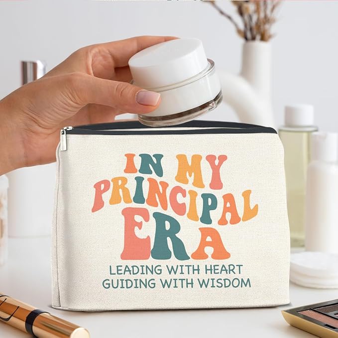 Principal Gifts Makeup Bag Principal Thank You Gifts in My Principal Era Cosmetic Bag Zipper Makeup Pouch