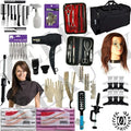Beauty & Barber School Kit Cosmetology Student Barber School Practice Kit State Board Approved w/Mannequin Manikin Head