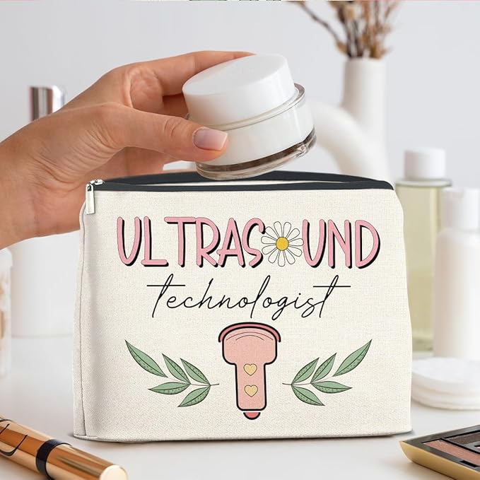 Ultrasound Technologist Gift Makeup Bag Sonogram Tech Gifts, Gifts for Women Sonographer Nurse Cosmetic Bag Zipper Makeup Pouch