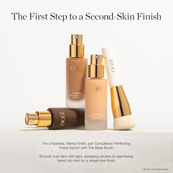 Ogee Complexion Perfecting Liquid Foundation - Lightweight Tinted Moisturizer For Face (Mahogany 14.5N - Deep Cocoa (Rich Undertones) - with Vitamin C & Jojoba Oil - Certified Organic & Made in USA