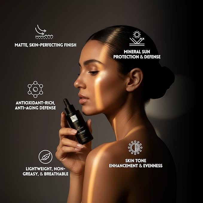 LUMIBRONZE® SPF 30 Tinted Serum for Face – Bronzing Drops with Niacinamide, Hyaluronic Acid & Zinc Oxide – Hydrating Tinted Face Serum for Bronzed Glow – Lightweight, Non-Greasy, Reef-Safe – 50ml