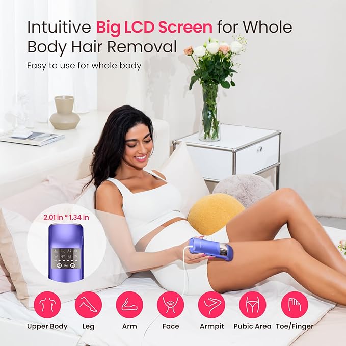 IPL Laser Hair Removal for Women and Men, 25J Triple-Pulse Permanent Hair Removal Device for Ingrown Hair, 37°F Painless Sapphire Ice Cooling Hair Removal for Legs, Armpits, Face, Bikini, Underarms