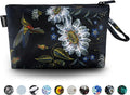 Gloppie Makeup Bag Small Cosmetic Bag for Purse Zipper Makeup Pouch Travel Essentials Hummingbird Daisy