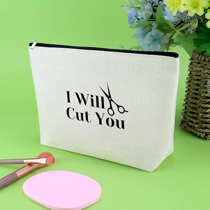 Hairdresser Gift for Women Hair Stylist Gift Makeup Bag Funny Birthday Present for Hair Dresser Stylists Barber Hairstylist Cosmetic Bag Appreciation Present Cosmetology Graduate Cosmetic Pouch