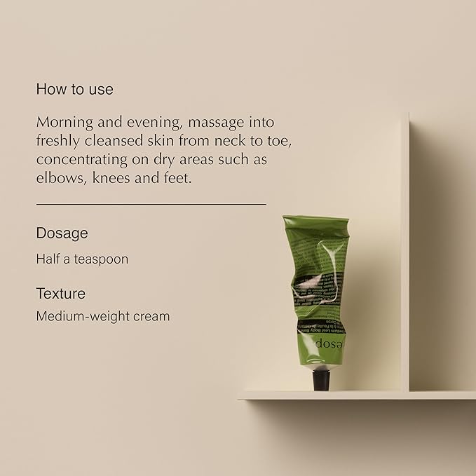 Aesop Geranium Leaf Body Balm | Soothing, Balancing Hydration with Geranium Leaf, Mandarin Rind, Bergamot Rind & Nut Oils | Green Citrus Fresh Scent | 100 mL / 3.4 oz