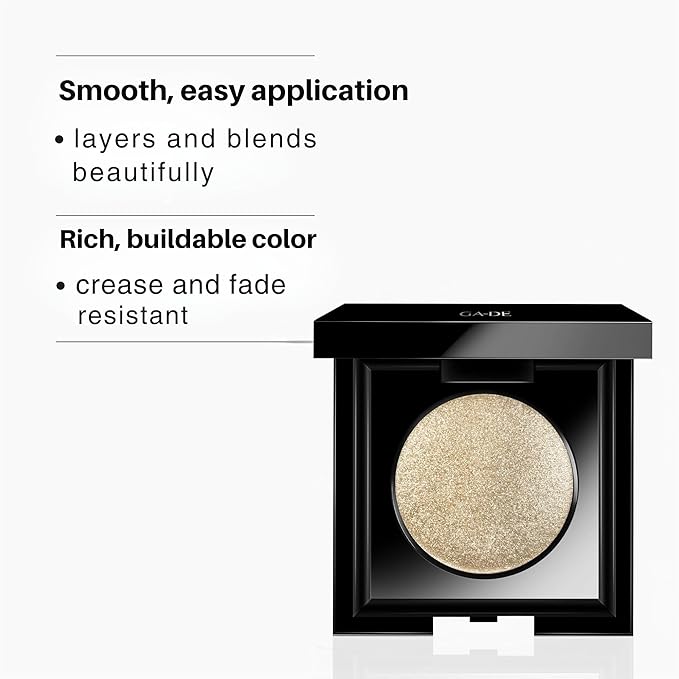 GA-DE Velveteen Metallic Eyeshadow Mono, 221 - Pearl Infused, Shimmer Eye Makeup - Silky-Soft, Densely Pigmented, Seamless Blend- 0.105 oz