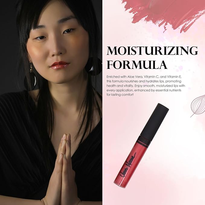 Lip Gloss, Moisturizing Lip Color with Shimmer for Long Lasting Shine, Lightweight Lip Stain, Non-Sticky Lip Gloss with Aloe Vera, W/Vitamin C, E (Passion Fruit)