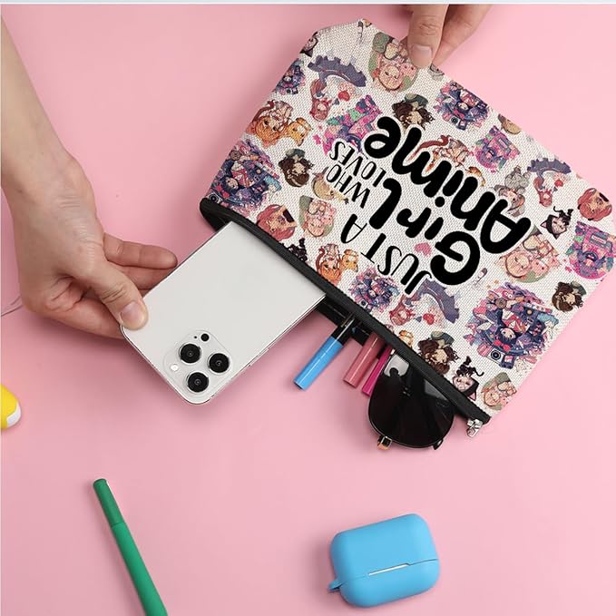 Anime Merch Anime Stuff Anime Makeup Bag， Graduation Nurse Day Birthday Anime Accessories Anime Gifts for Women Teen Girls Anime Lovers Fan Daughter Sister Granddaughter Best Friend Cosmetic Bag