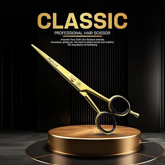 Hair Cutting Scissors - Professional Hairdressing Scissors for Women, Men, Hair Stylists, Salon, Barber - 6.5-Inch Stainless Steel Hair Scissors with Finger Rest
