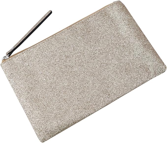 Celestial Glitter Makeup Pouch – Six Stunning Shades - Festive Cosmetic Bag (Solar Gold)