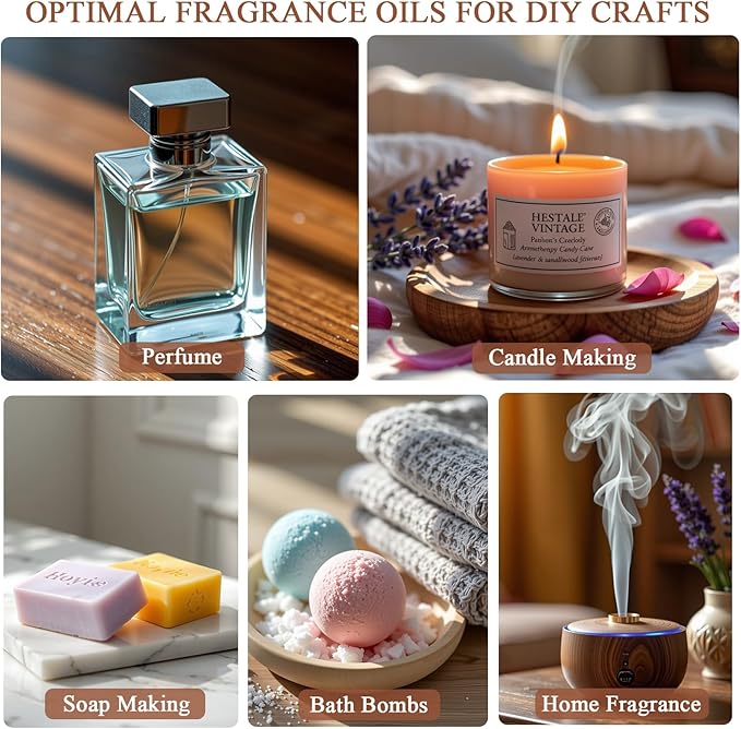 Coffee Shop Fragrance Essential Oil Set - Mocha Coffee, Gingerbread, Hot Chocolate, Blueberry Muffin, French Vanilla, Cinnamon 6x10ML for Diffusers, Aromatherapy, Massage