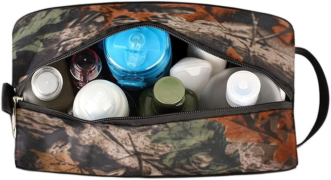 Travel Toiletry Bag for Men Boy Forest Tree Camo Lightweight Cosmetic Makeup Bag Organizer Waterproof Shaving Bag Dopp Kit with Large Capacity for Toiletries and Shaving Accessories