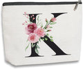 Initial Makeup Bag, Personalized Gifts for Women, Bridesmaid Gifts, Birthday Gifts for Women Mom, Gifts for Best Friend, Bride Bridesmaid Cosmetic bag (Letter K)