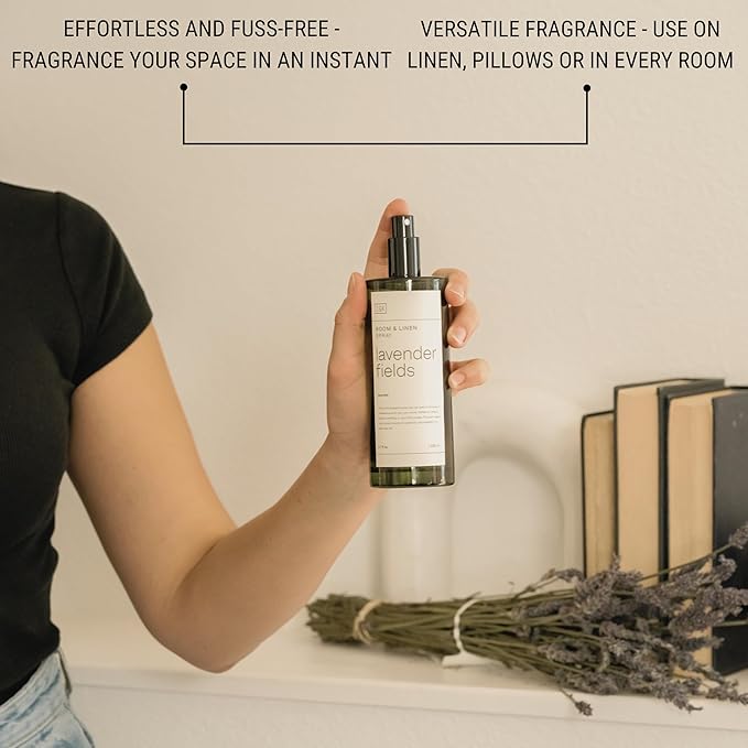 Craft & Kin Lavender Home Fragrance Bundle | Lavender and Wood Scented Candles + Lavender Room Spray | Men's Soy Candles & Room Freshener
