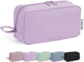 Narwey Cute Makeup Bag Small Toiletry Bag Travel Cosmetic Bag Organizer Make Up Bags with Organized Pockets for Women (Purple, Large)