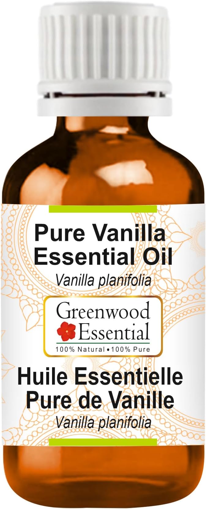 Greenwood Essential Pure Vanilla Essential Oil (Vanilla planifolia) Steam Distilled 10ml (0.33 oz)