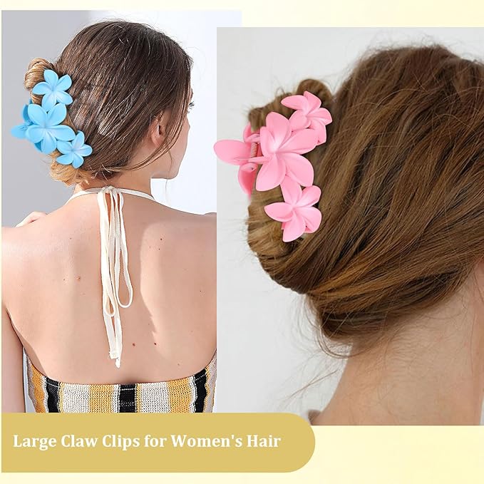 Ondder 4 Pcs Matte Large Claw Clips for Women & Girls - Non-Slip Strong Hold for Thick Hair, 4.5 Inch Big Jaw Clips