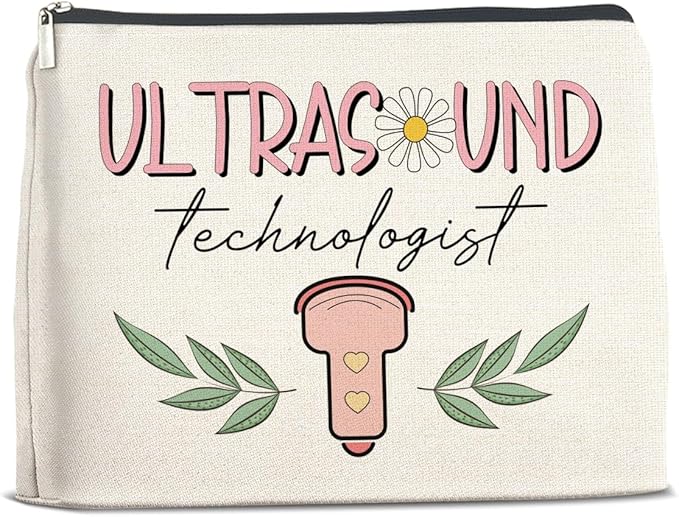 Ultrasound Technologist Gift Makeup Bag Sonogram Tech Gifts, Gifts for Women Sonographer Nurse Cosmetic Bag Zipper Makeup Pouch