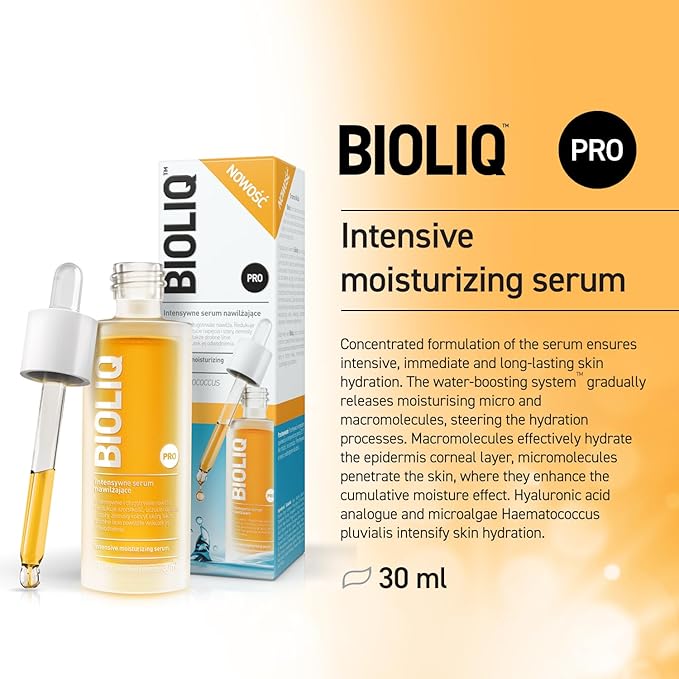 Bioliq - PRO Intensive Moisturizing Serum - Hydrating Face with Water-Boosting Technology and Hyaluronic Acid for Radiant, Moisturized Skin - 30ml
