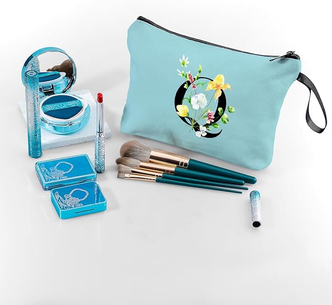 Birthday Thank You Appreciation Monogrammed Gifts for Mom Aunt Teacher Sister Friend Coworkers Bride Bridesmaid Makeup Cosmetic Bag with Mirror Mothers Day Christmas Graduation Q