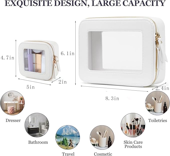 Clear Makeup Bagswith Mini Cosmetic Bags,Travel Toiletry Bags for Women,Portable Cosmetic Bags Case, Transparent Waterproof Cosmetic Organizer Storage Bags for Women Men