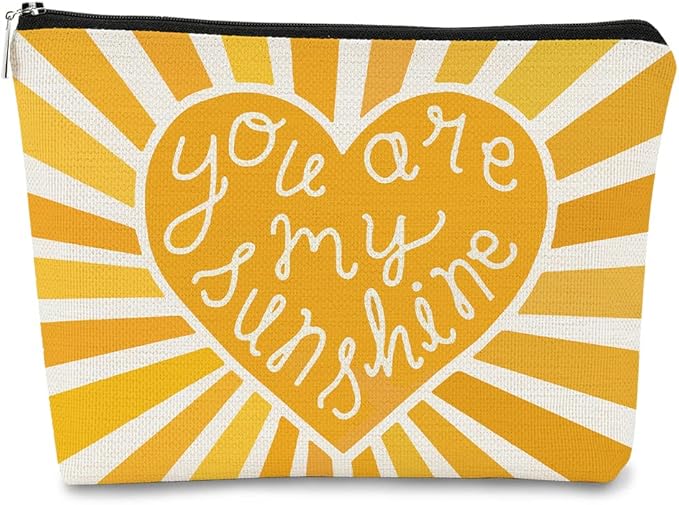 Makeup Bags for Women, Yellow Cosmetic Bag,You are My Sunshine Sunshine Makeup Bag Gifts Teacher Gifts Daughter Mon Gifts Sister Gifts Grandma Gifts, Birthday Gifts