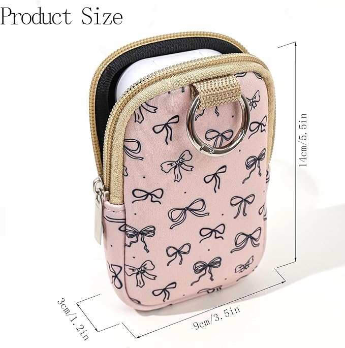 COOKOOKY 2 Pack Hand Sanitizer Spray Case Compatible with Touchland, Hand Sanitizer Holder, Mini Zippered Pouch, Small Makeup Bag for Women Friends Girls Gifts Idea