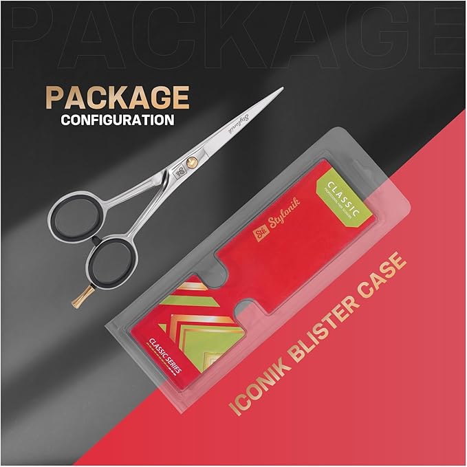 Hair Cutting Scissors-Professional Hairdressing Scissors for Women,Men,Hair Stylists,Salon,Barber- 6.5-Inch Stainless Steel Hair Scissors with Finger Rest (Classic Scissor Shinny Polish)
