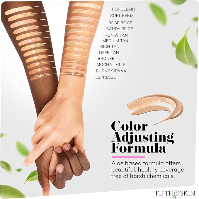 Fifth & Skin: Better’n Ur Skin Liquid Foundation (MEDIUM TAN) - Natural, Organic, Vegan, Cruelty-Free - Gluten-Free Beauty with Buildable Coverage and Palm-Free Luxury - 1 oz