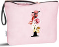 Vavabox A-Z Personalized Makeup Bag, Birthday Gifts for Women Mom, Gifts for Best Friend, Bride Bridesmaid Cosmetic bag (I, Pink)