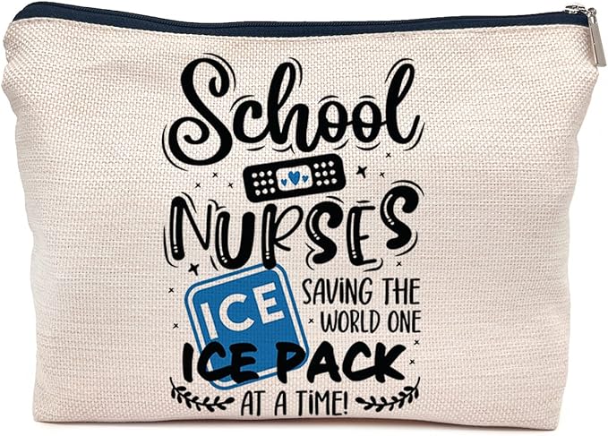 IWXYI School Nurse Gifts,School Nurse Makeup Bag Make up Bags Zipper Pouch Travel Toiletry Gifts